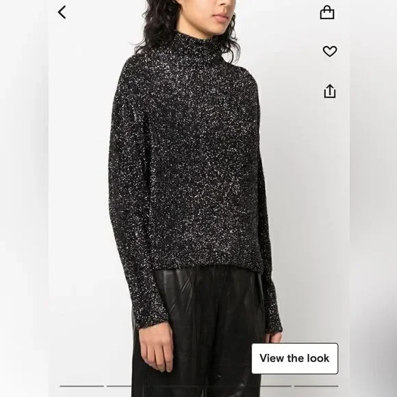 IRO metallic-knit jumper sweater in Black new - Picture 2 of 9